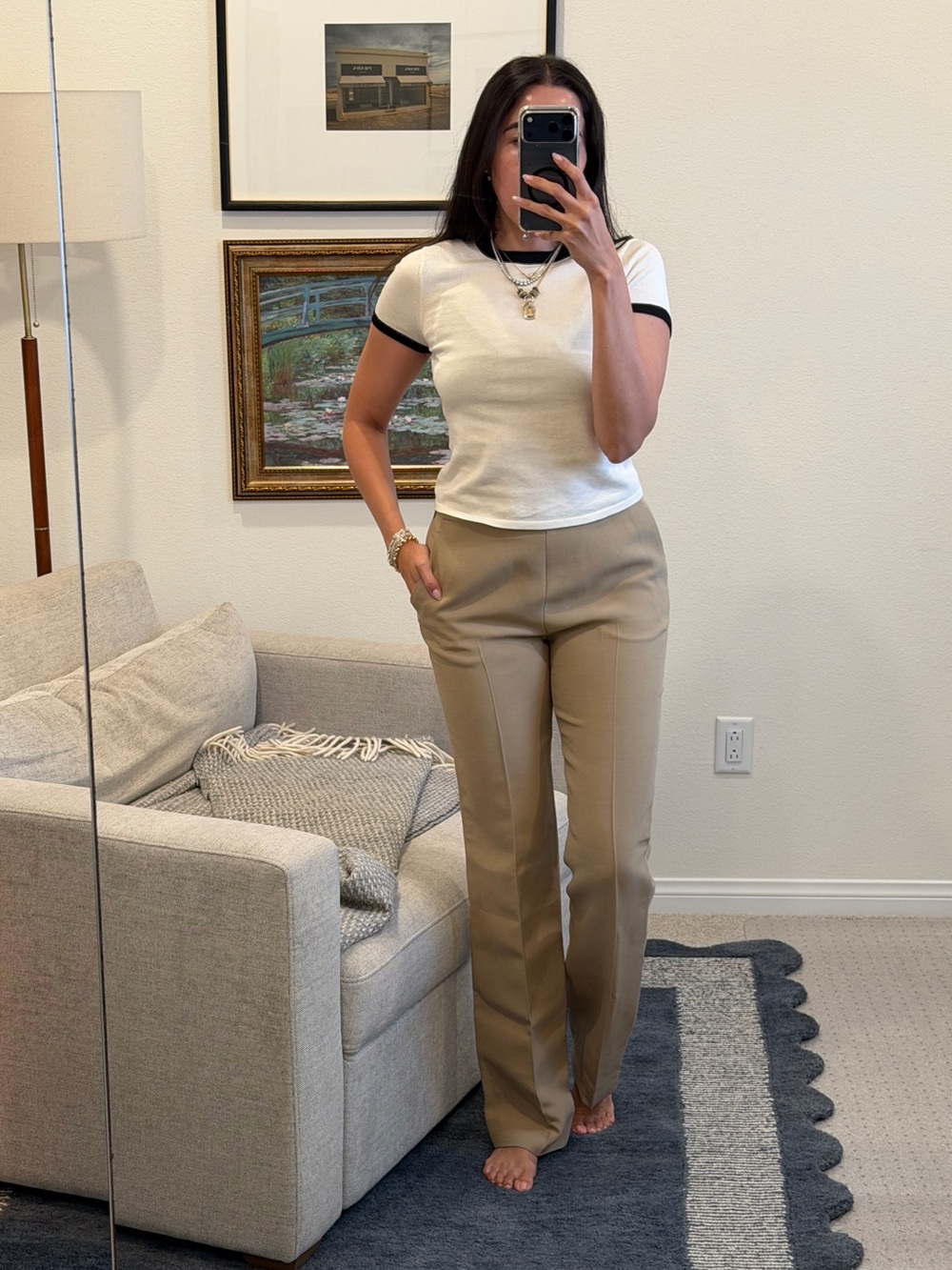 NWT Rohe Cigarette Trouser in Khaki